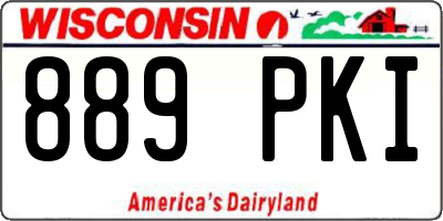 WI license plate 889PKI