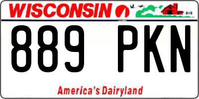 WI license plate 889PKN