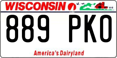 WI license plate 889PKO