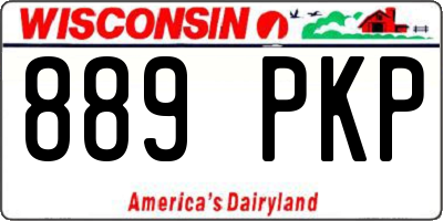 WI license plate 889PKP
