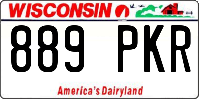 WI license plate 889PKR