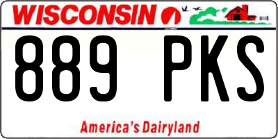 WI license plate 889PKS