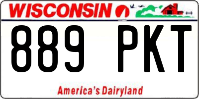 WI license plate 889PKT