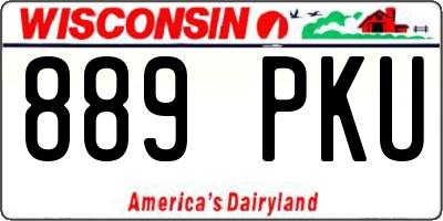 WI license plate 889PKU