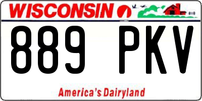WI license plate 889PKV