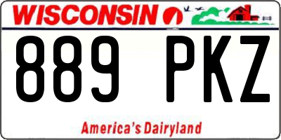 WI license plate 889PKZ