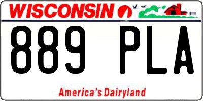 WI license plate 889PLA