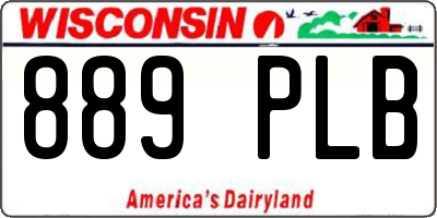 WI license plate 889PLB