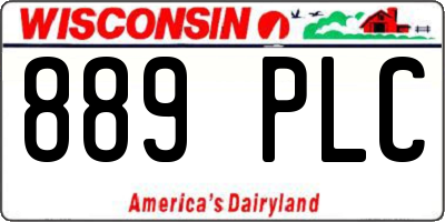 WI license plate 889PLC