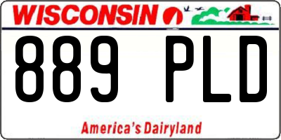 WI license plate 889PLD