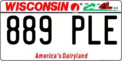WI license plate 889PLE