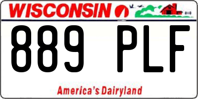 WI license plate 889PLF