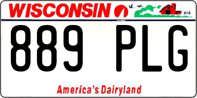 WI license plate 889PLG