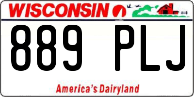 WI license plate 889PLJ