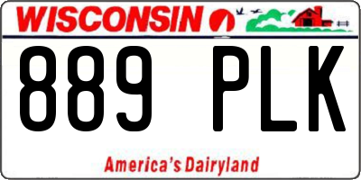 WI license plate 889PLK