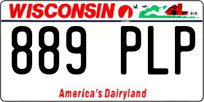WI license plate 889PLP