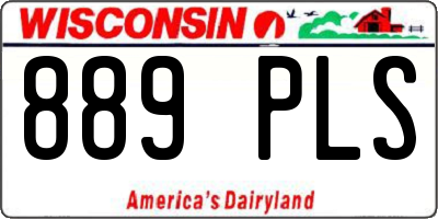 WI license plate 889PLS