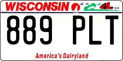 WI license plate 889PLT