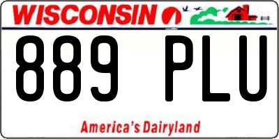 WI license plate 889PLU