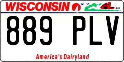 WI license plate 889PLV