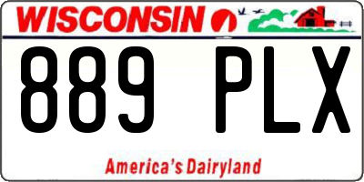 WI license plate 889PLX