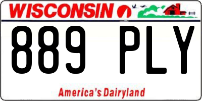 WI license plate 889PLY