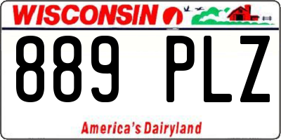 WI license plate 889PLZ