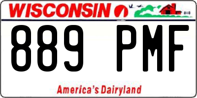 WI license plate 889PMF