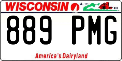 WI license plate 889PMG