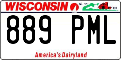 WI license plate 889PML