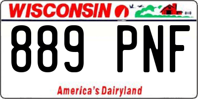 WI license plate 889PNF
