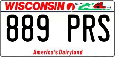 WI license plate 889PRS
