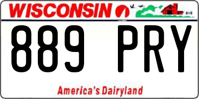 WI license plate 889PRY