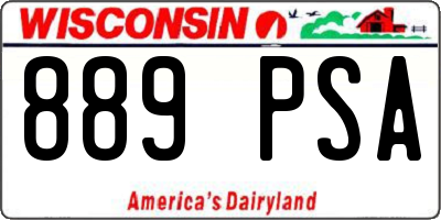 WI license plate 889PSA