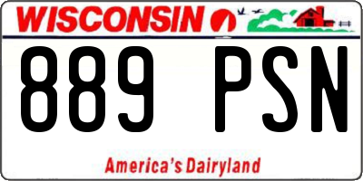 WI license plate 889PSN
