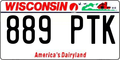 WI license plate 889PTK