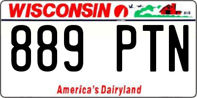 WI license plate 889PTN