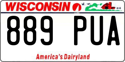 WI license plate 889PUA