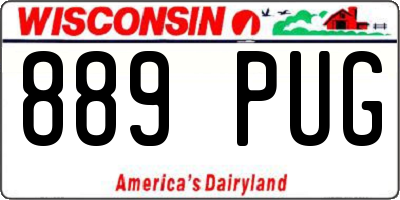 WI license plate 889PUG