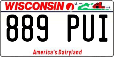WI license plate 889PUI