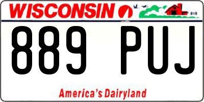 WI license plate 889PUJ