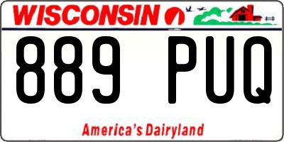 WI license plate 889PUQ