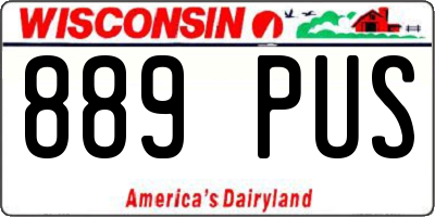 WI license plate 889PUS