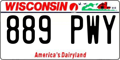 WI license plate 889PWY