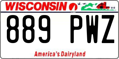 WI license plate 889PWZ