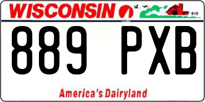 WI license plate 889PXB