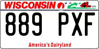 WI license plate 889PXF