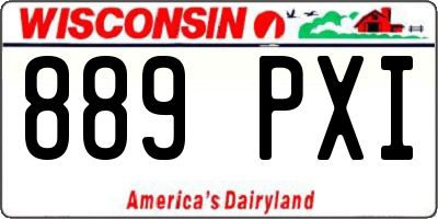 WI license plate 889PXI