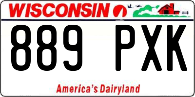 WI license plate 889PXK