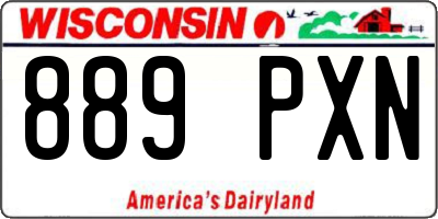 WI license plate 889PXN
